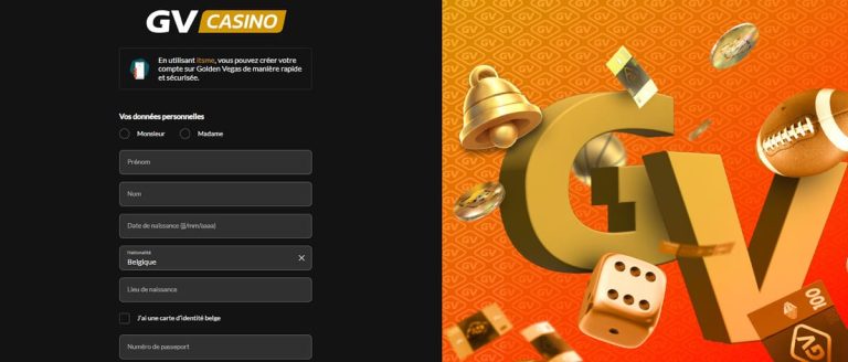 Golden Vegas Casino création compte